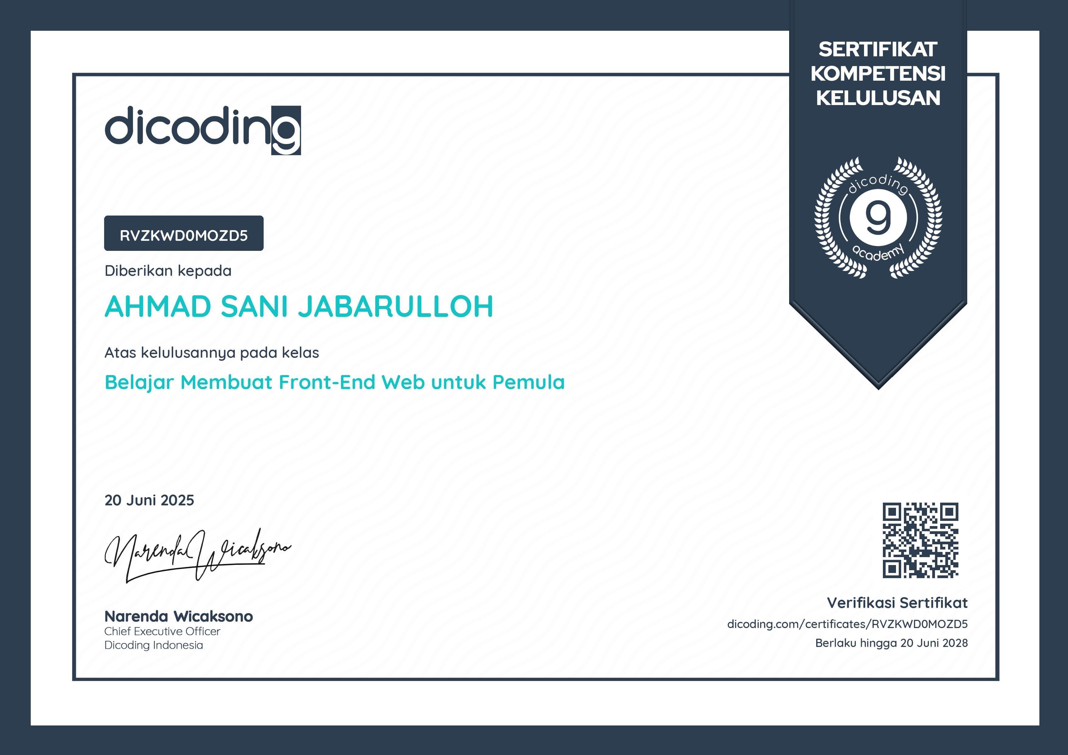 Certificates