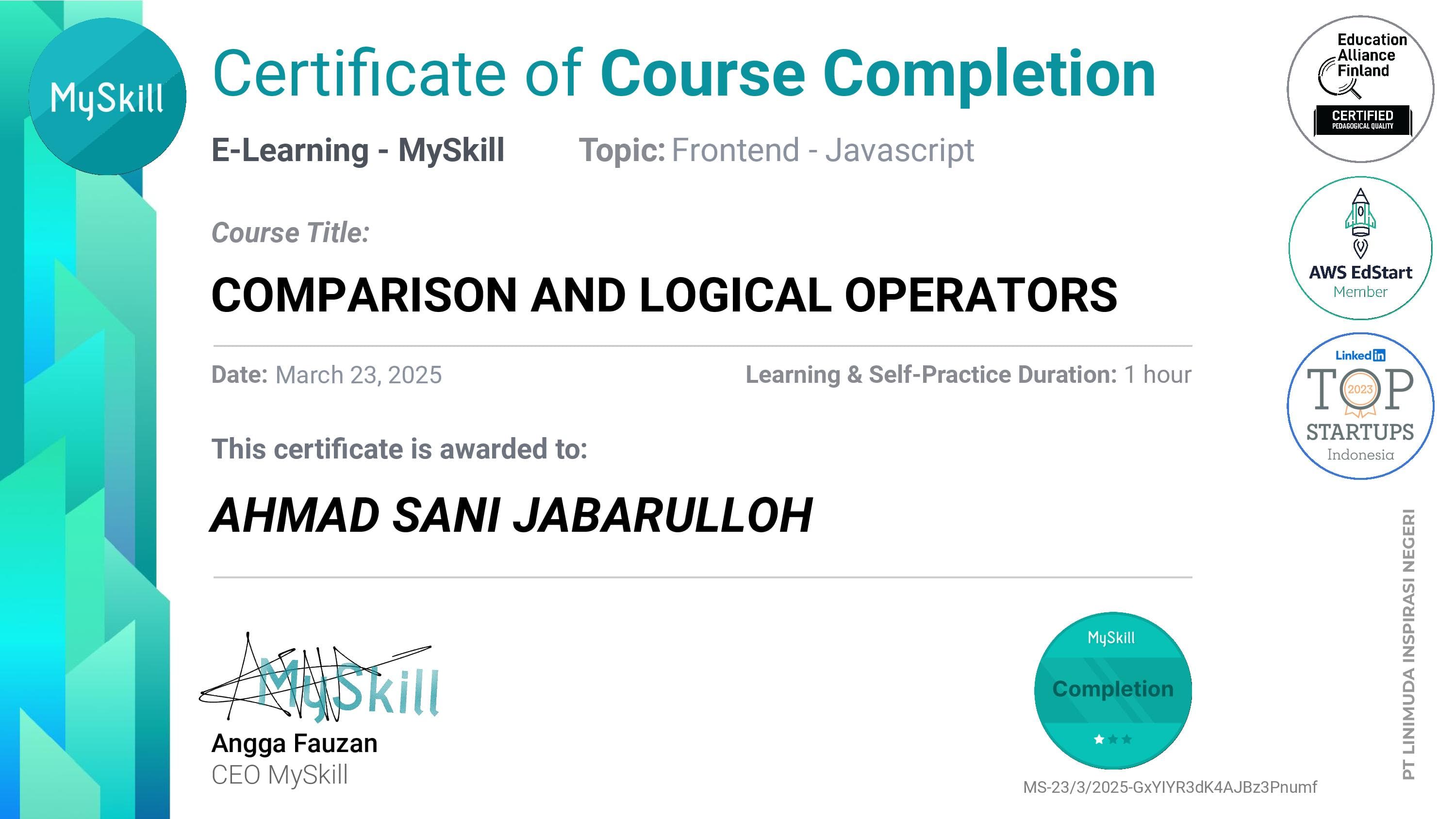 Certificates