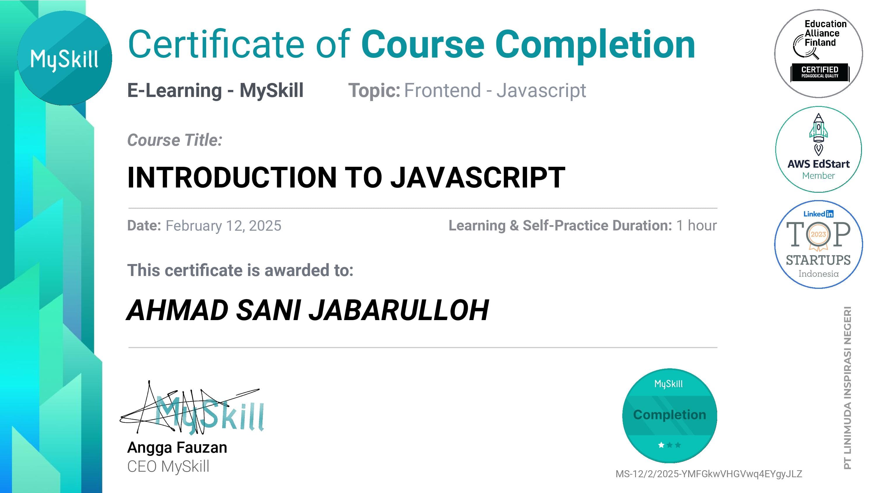 Certificates