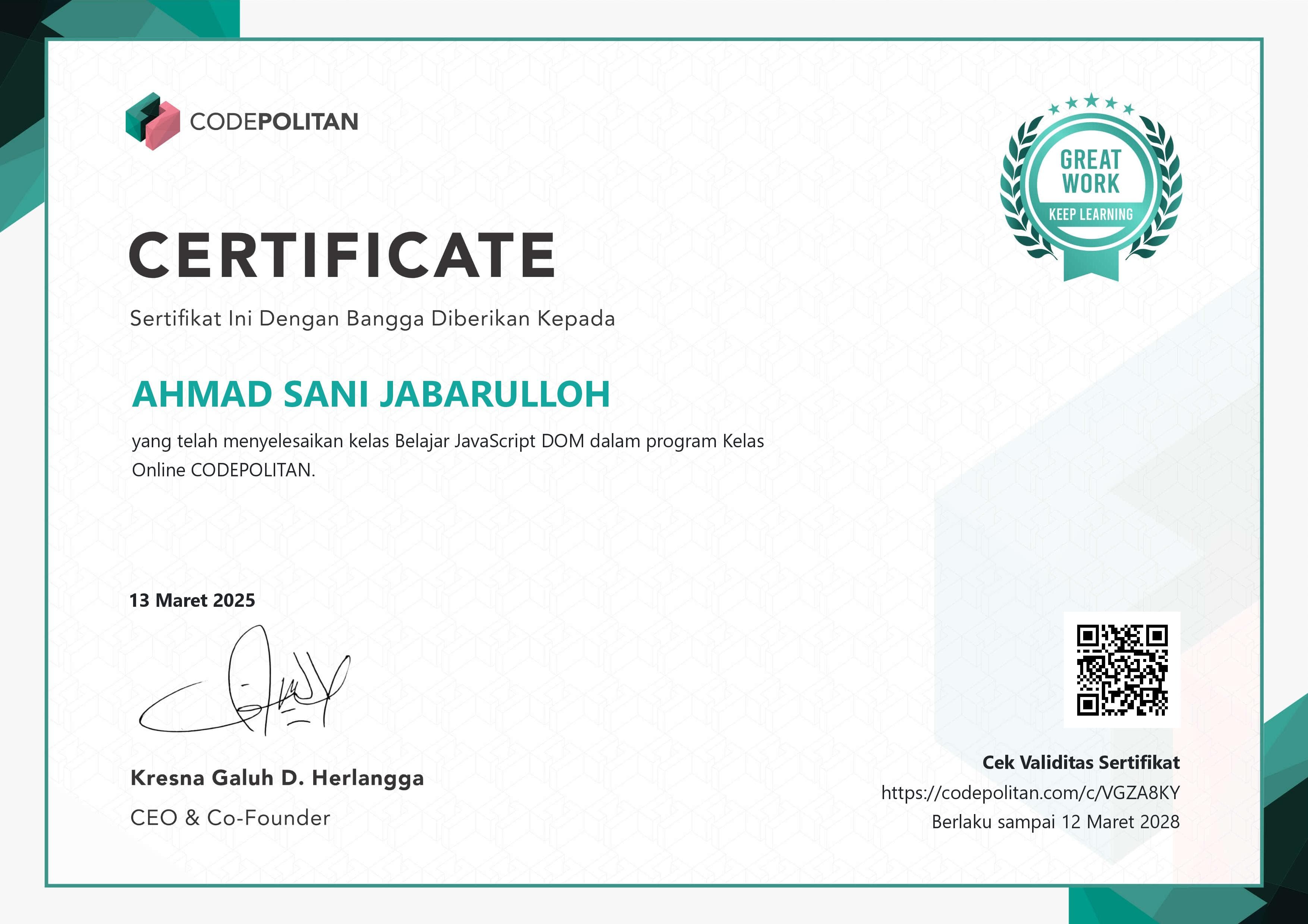 Certificates