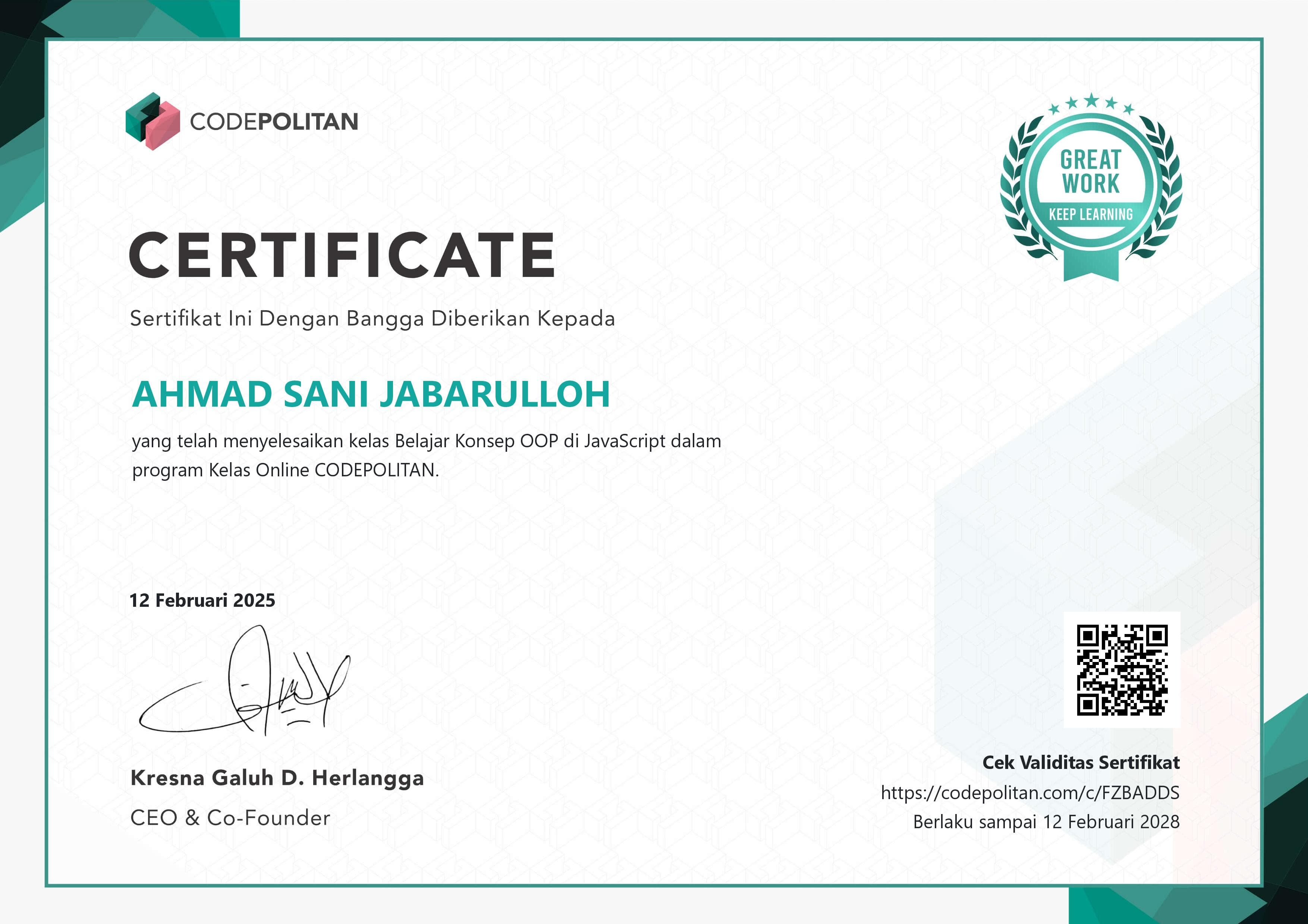 Certificates