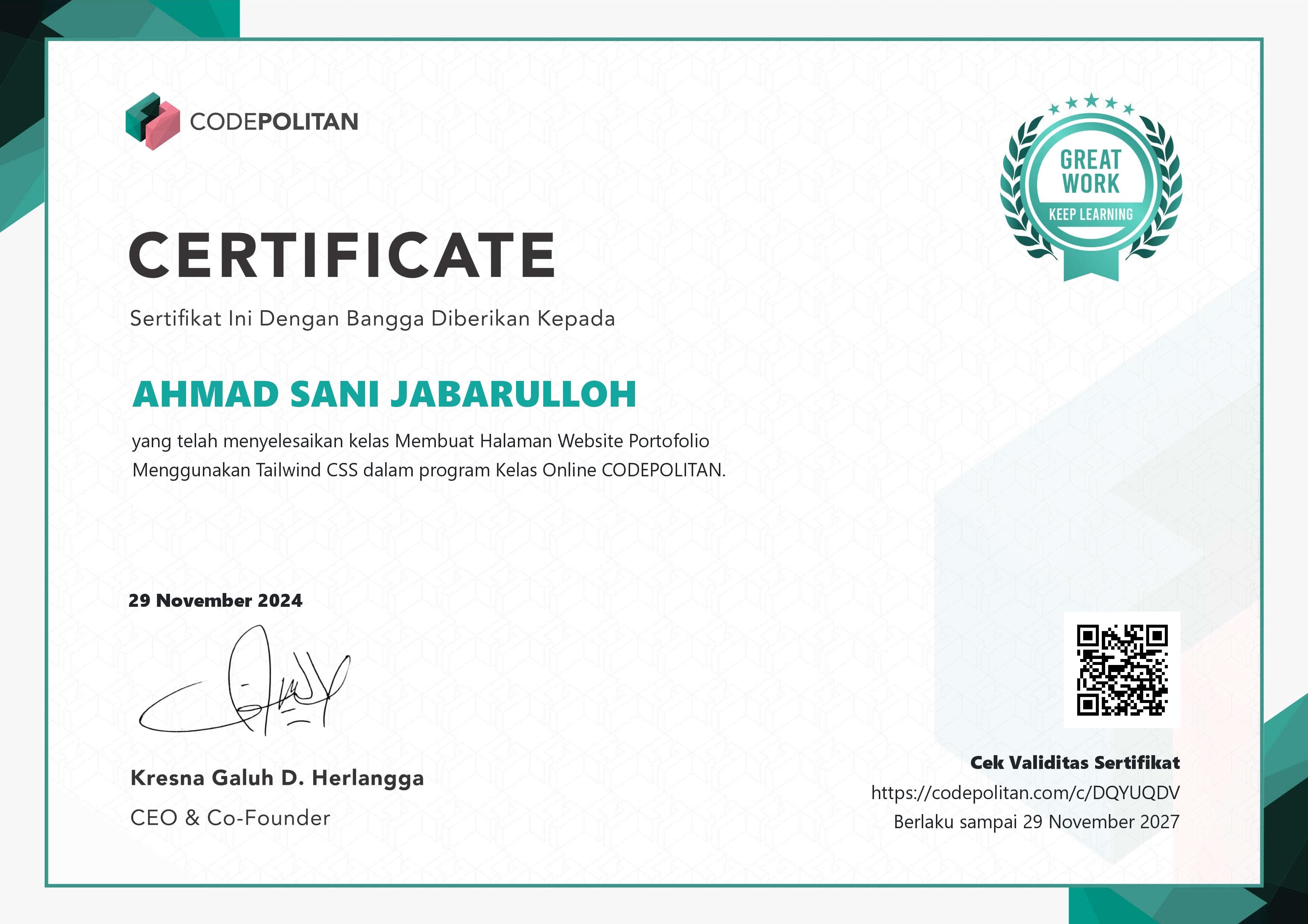 Certificates