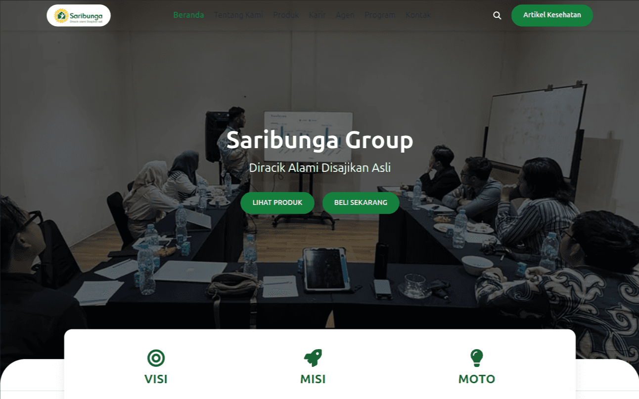 Landing Page Saribunga Group